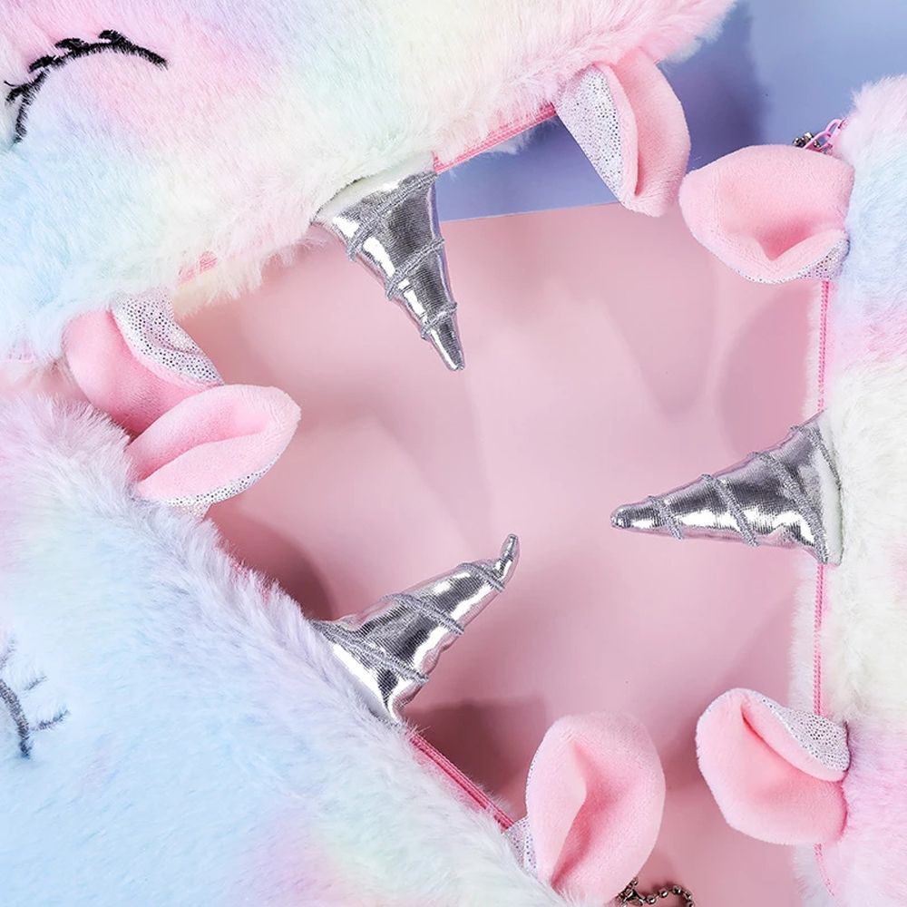 Túi đựng bút hình kỳ lân vải lông dễ thương