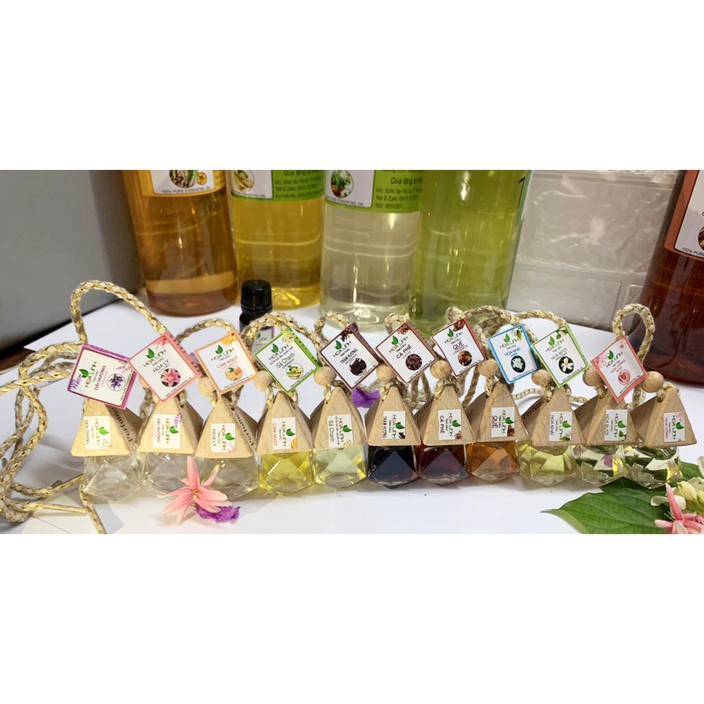 Tinh dầu thiên nhiên treo xe: Sả Chanh - Bạc Hà  -Quế -Trầm hương - Cafe -Hoa hồng - Lavender..