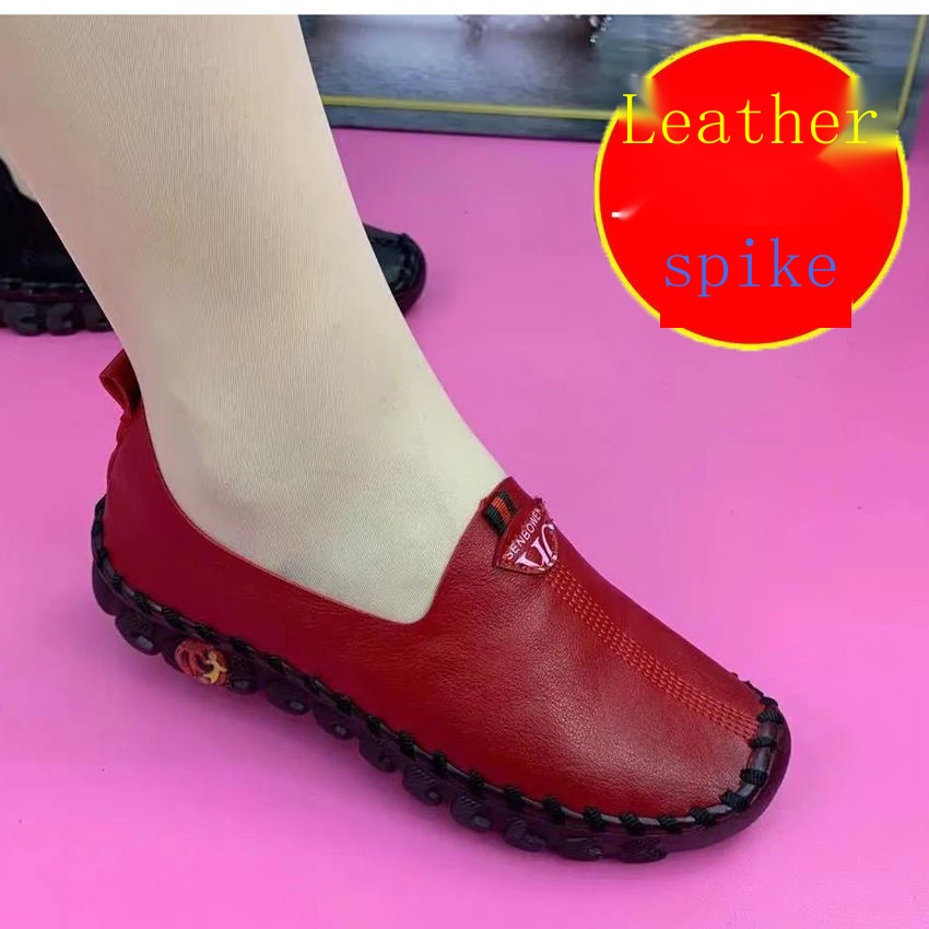 Giày Búp Bê Da Mềm Đế Bằng Thoải Mái Thời Trang Cho Phụ Nữ Trung Niên