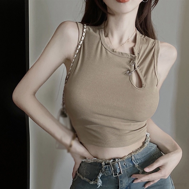 Áo Tank Top Sát Nách Dáng Ôm Thời Trang Mùa Hè Quyến Rũ Cho Nữ