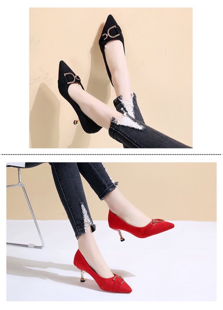 GIÀY CAO GÓT BÍT MŨI 5 PHÂN DA LỘN