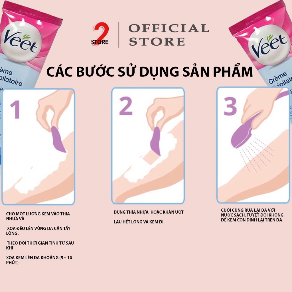 Kem Tẩy Lông Veet Pháp 100ml⚡️Tẩy lông tay, tẩy lông chân, tẩy lông nách hiệu quả _Thành phần tự nhiên cho da nhạy cảm