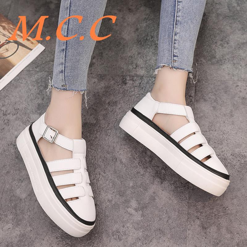 Giày sandal bít mũi đế bánh mì thời trang dành cho nữ