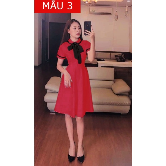 Đầm Váy Đỏ Thời Trang đi chơi đi tiệc, Kiều dáng đẹp xinh