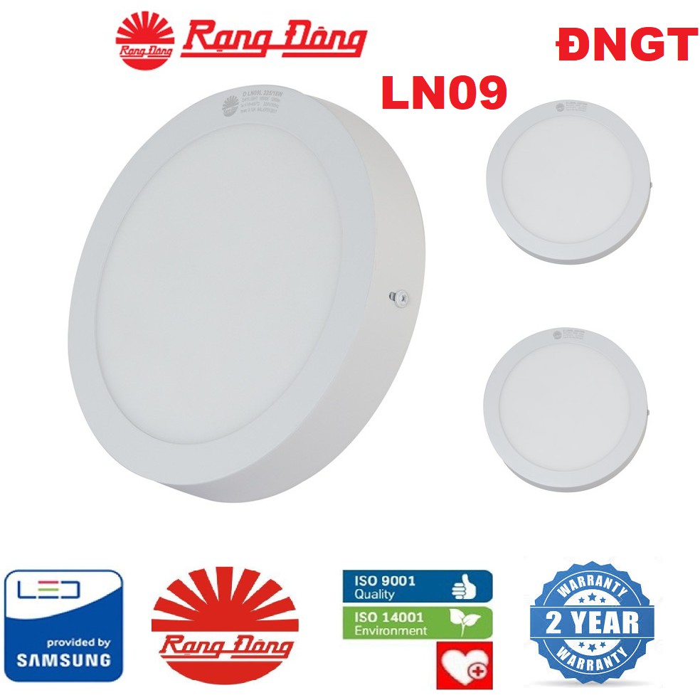 Đèn LED ốp nổi trần RẠNG ĐÔNG LN09 HÌNH TRÒN, LN08 HÌNH VUÔNG hàng VIỆT NAM chất lượng cao