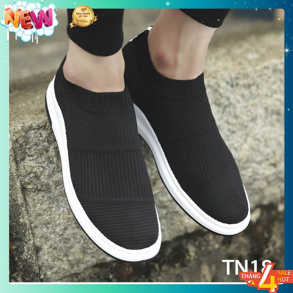 [ Cực Hot ] Giày Sneaker Thể Thao Đế Êm Chất Vải Cao Cấp [Màu Đen - TN18]