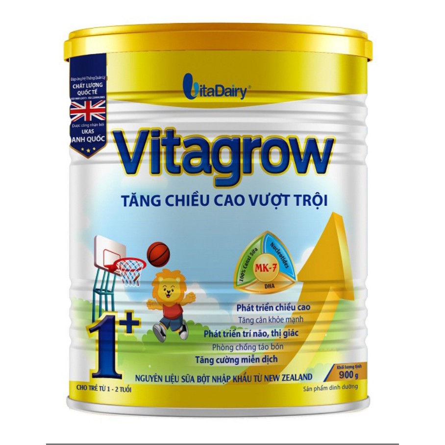 Sữa Vitagrow 900g Phát Triển Chiều Cao Tối Ưu Cho Trẻ (VITA GROW)[ĐỦ SỐ]