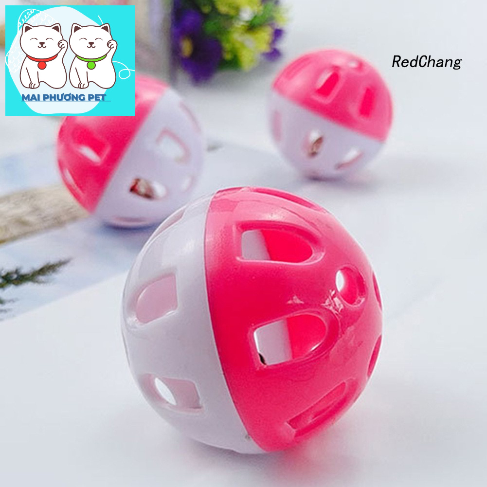 Đồ chơi bóng cho mèo lục lạc dễ thương | Banh nhựa mini cho mèo chơi xả stress, tăng cường vận động