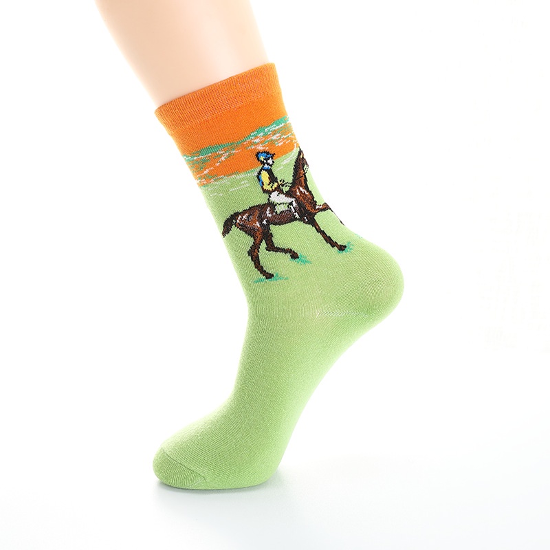 Đôi Vớ In Hình Tranh Sơn Dầu Van Gogh Nghệ Thuật Mùa Thu Đông Retro Mới Của Nữ