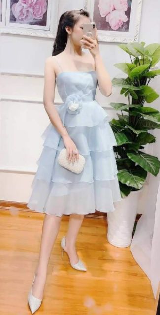 Đầm tầng 2 dây_hàng thiết kế cao cấp