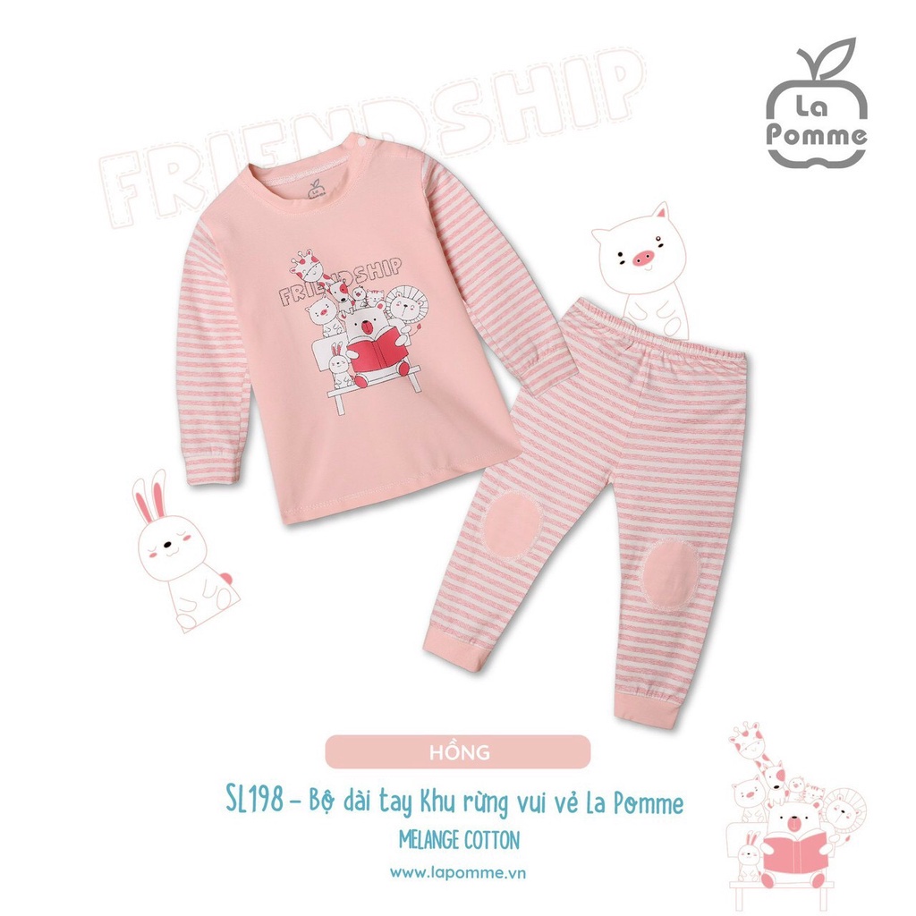 Bộ La Pomme Bamboo gia đình thú cưng dài tay cao cấp thoáng mát thấm hút tốt cho bé trai bé gái SL198