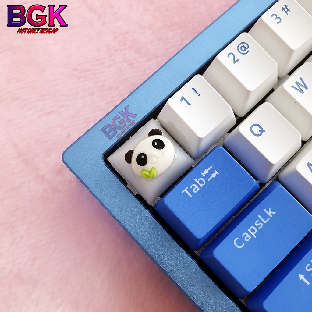 Keycap Artisan nút bàn phím cơ Gấu Trúc, Bò Sữa Siêu Dễ Thương Xuyên LED
