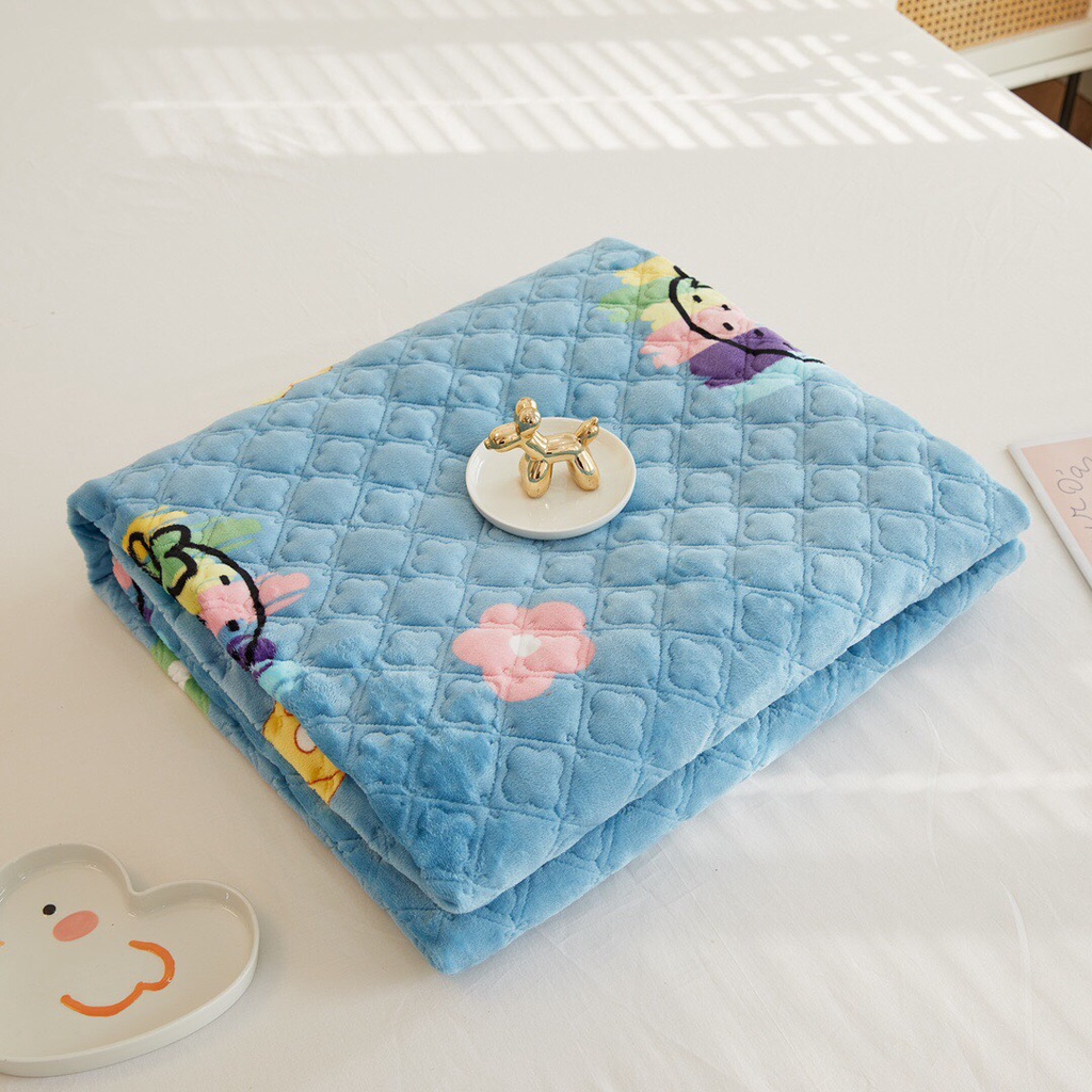 THẢM NỈ TUYẾT SỮA KHÁNG KHUẨN BEAR 3 IN 1, THẢM NỈ ĐA NĂNG CÓ CHUN CÀI 4 GÓC