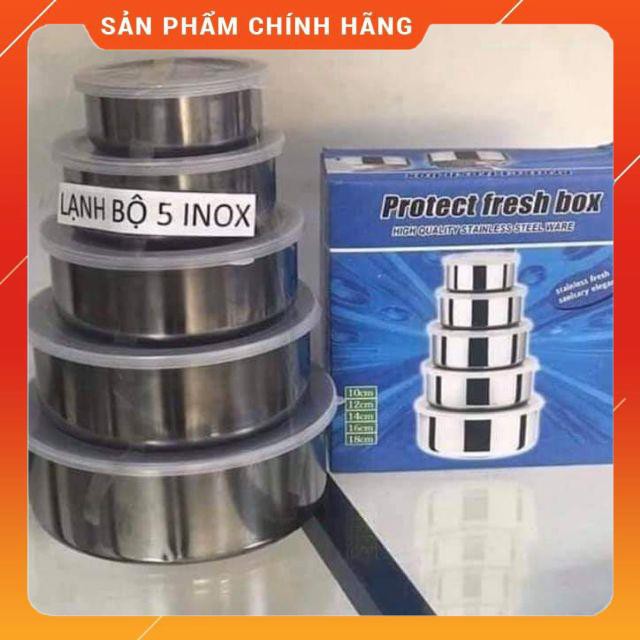 [HÀNG SIÊU TỐT] Bộ 5 bát inox có nắp đậy