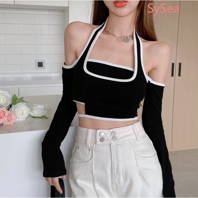 Áo Croptop Lệch Tà Quyến Rũ Thời Trang Cho Nữ