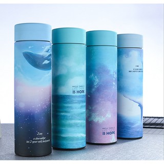 Bình giữ nhiệt chât liệu  inox 304 loại nắp vặn hoạt tiêt đẹp - binh giư nhiet inox in họa tiêt đẹp -