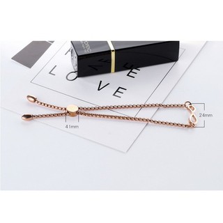 Lắc Tay Dây Rút Vô Cực Titan Ko Đen TT 2829
