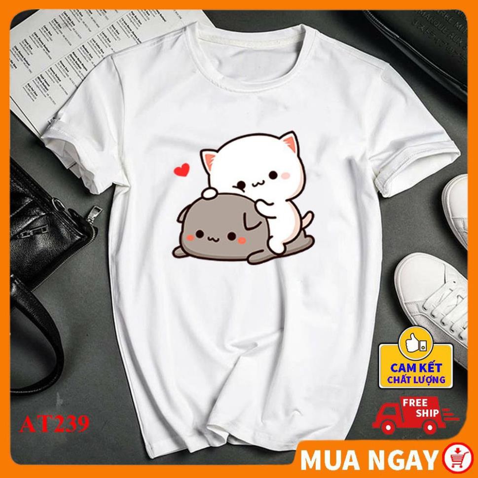 ÁO thun đôi nam nữ in hình đẽ thương kute gấu yêu dày dặn rẻ đẹp OTBI