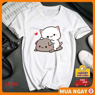 ÁO thun đôi nam nữ in hình đẽ thương kute gấu yêu dày dặn rẻ đẹp OTBI