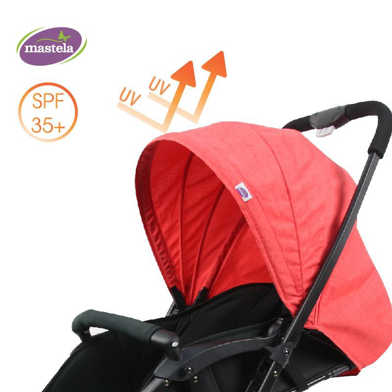 Xe đẩy 2 chiều cho bé có mái che chống tia UV - Mastela Premium T05S màu đỏ