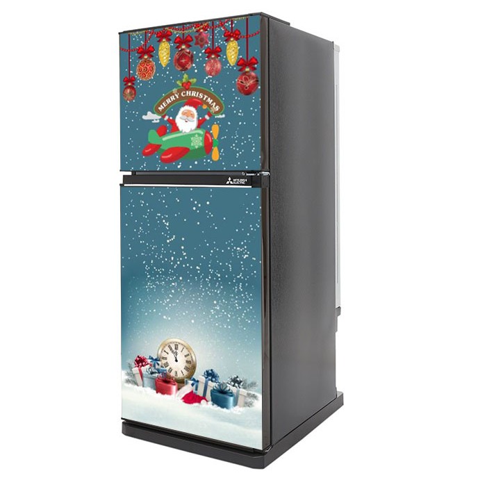 Chỉ 70k bạn có ngay Miếng decal dán tủ lạnh Chất liệu cao cấp - Ông già Noel