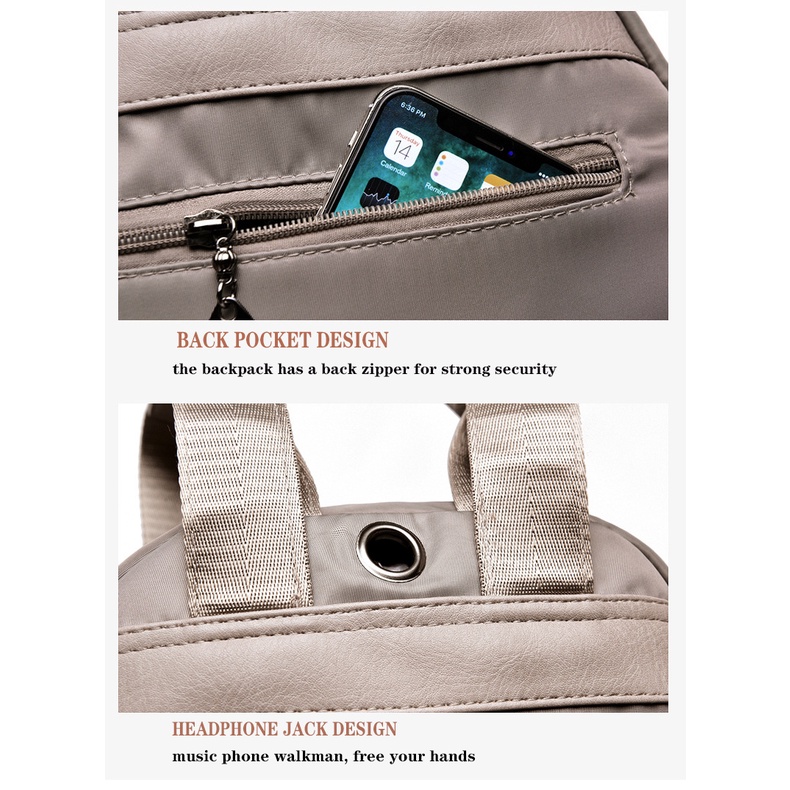 Ba Lô oxford Màu Trơn Sức Chứa Lớn Mẫu 2022 Thời Trang Cho Nữ