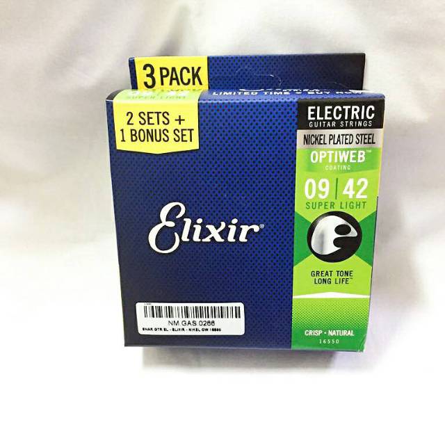 Dây Đàn Ghi Ta Điện Elixir Optiweb 09 Mua 2 + 1 16550