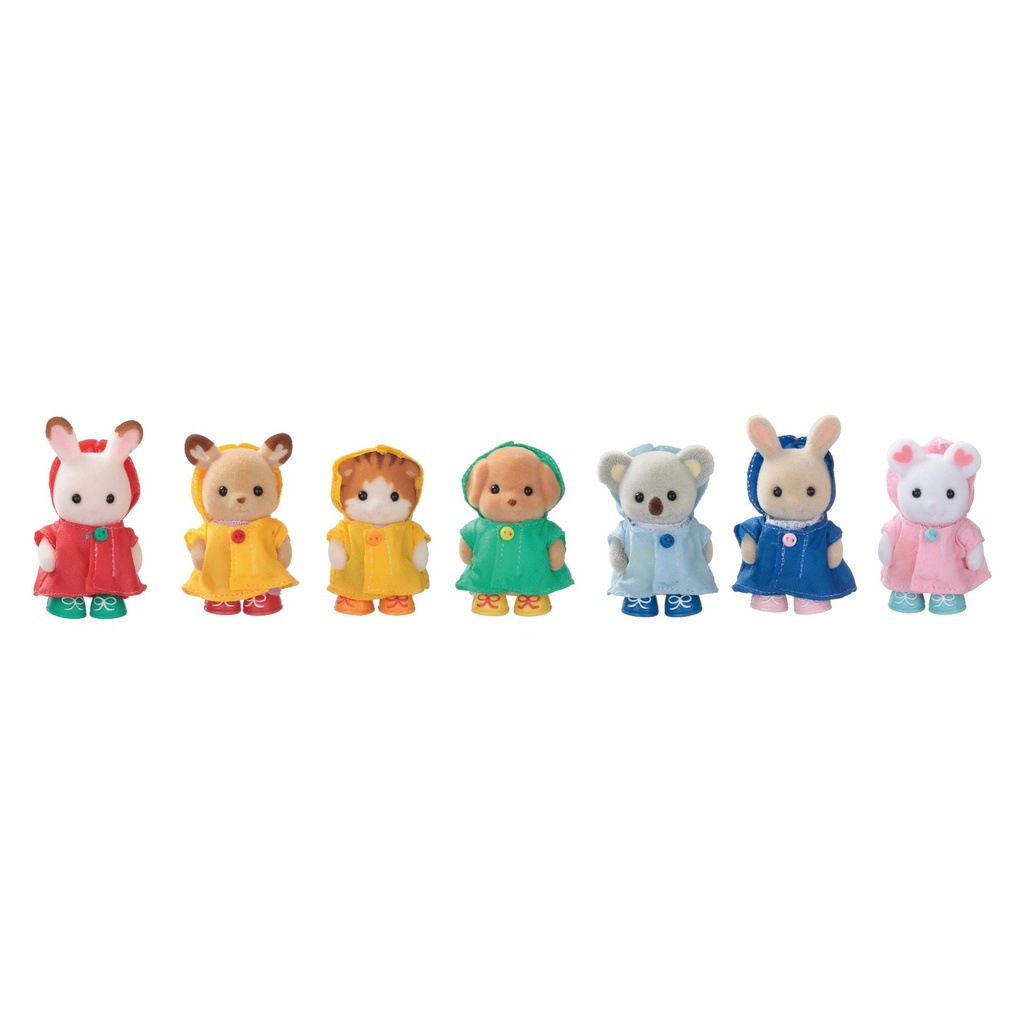 Sylvanian Families Những Em Bé Mặc Áo Mưa Raincoat Babies