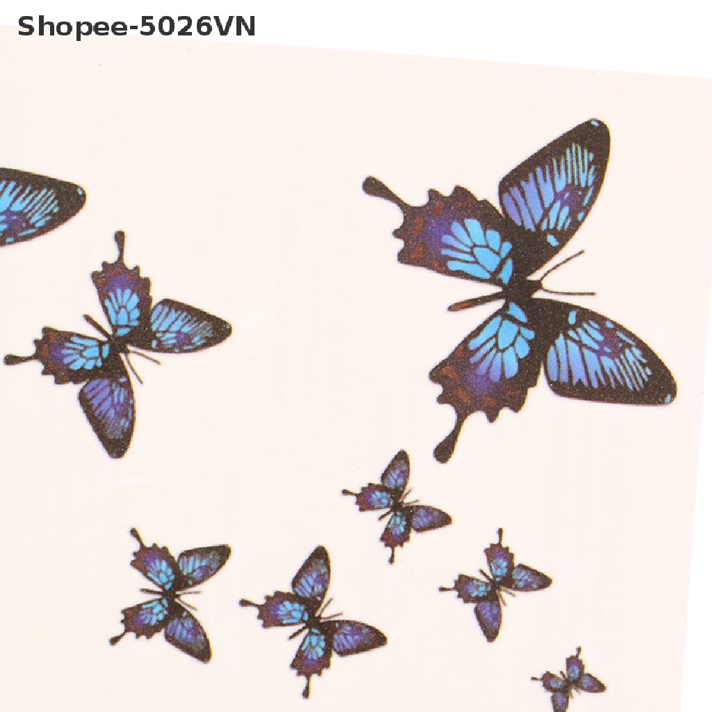 Hình Xăm Dán Tạm Thời Hình Bướm 3D Thời Trang Cho Nữ