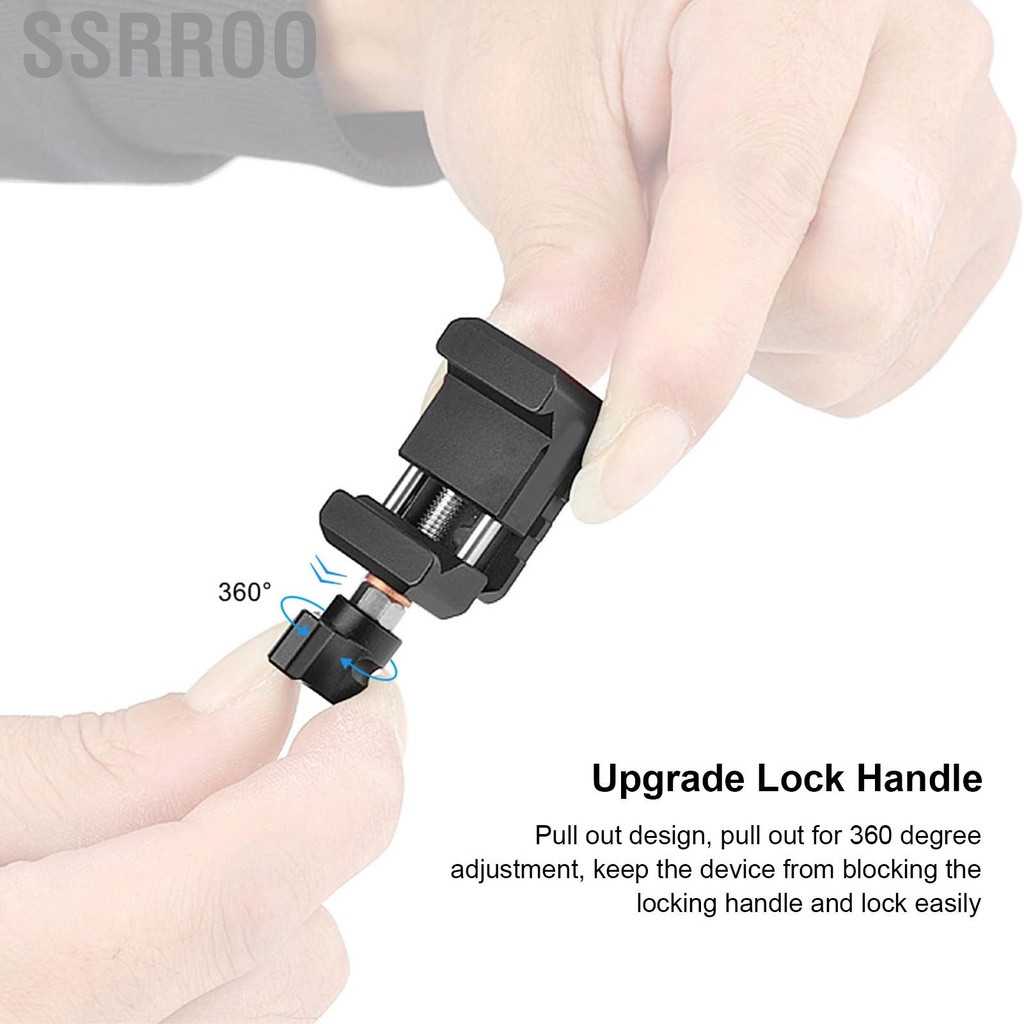 Kẹp khóa NATO tháo nhanh với ren 1/4 3/8 để định vị lỗ mở rộng lồng máy ảnh