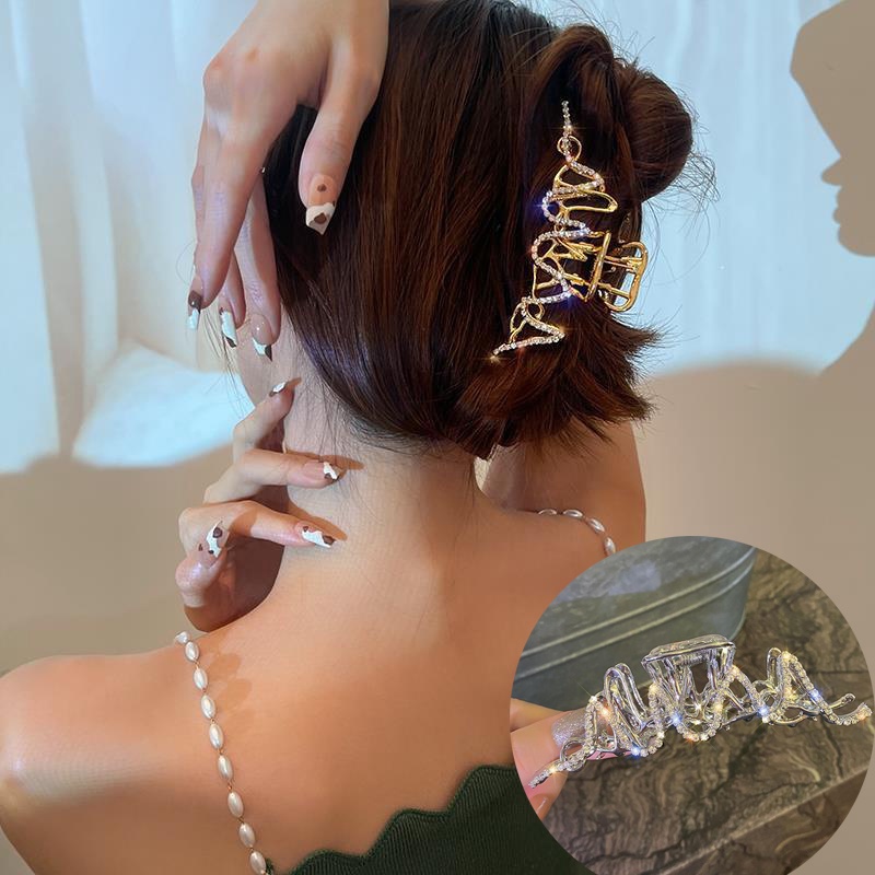 Kẹp TóC ThiếT Kế HìNh HọC ĐíNh Kim Cương Giả ThờI Trang Cho Nữ