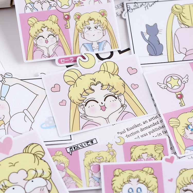 ❀ Sailor Moon Q-5 Diary Giấy và decal dán tường❀10Pcs/set Anime Beauty Album Scrapbooks Mixed DIY Decor Stickers ML07605