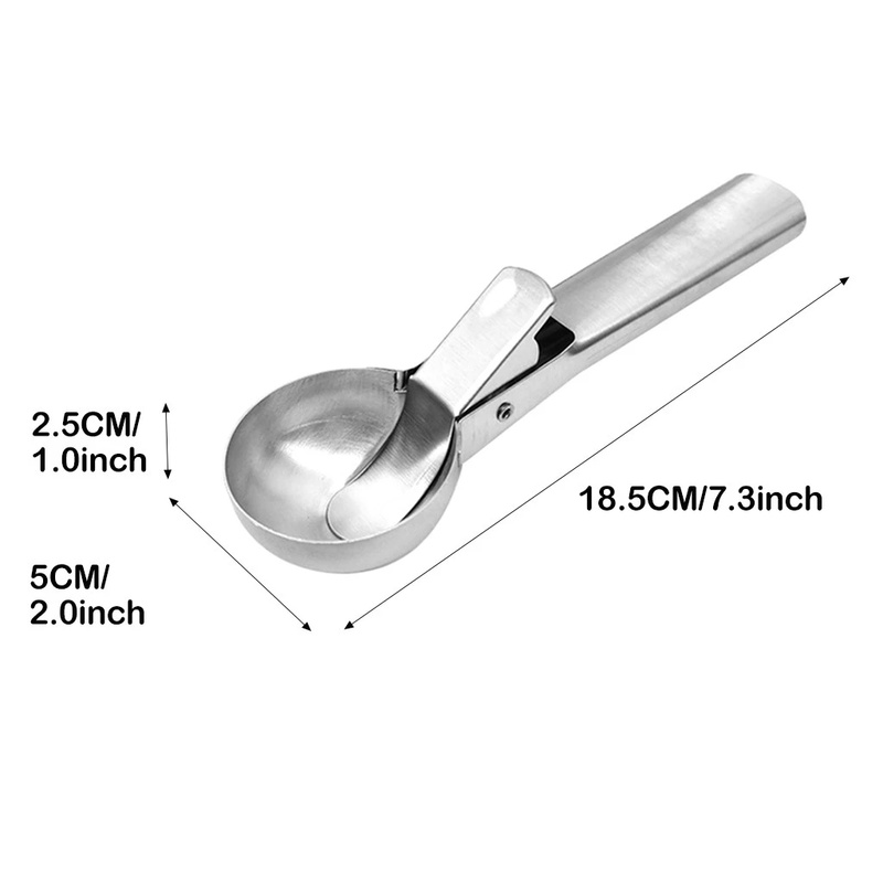 Muỗng múc kem hình viên tròn bằng thép không gỉ tiện dụng