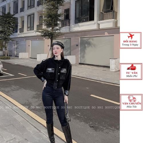 Áo khoác da nhung bomber nữ túi hộp cao cấp ulzzang Hàn Quốc thu đông