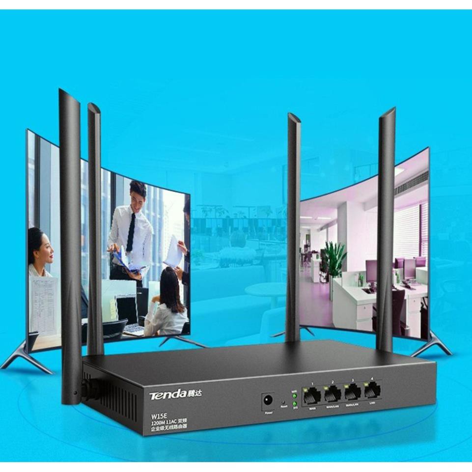 Siêu Sale - bộ phát wifi,Bộ Phát WIFI Tenda W15e Ac1200mps Mạng Doanh Nghiệp 50 User -  Bảo hành 1 đổi 1