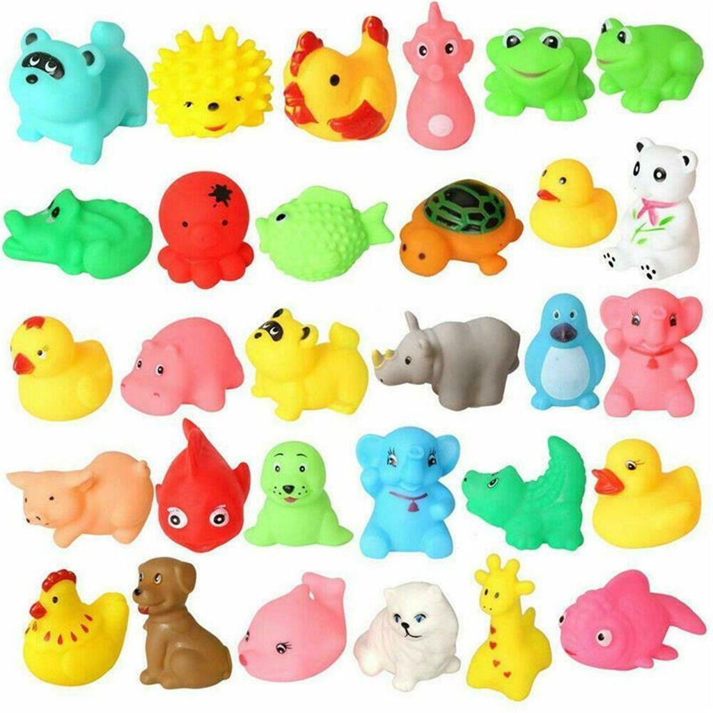 Bộ 10 Vịt Cao Su Hoạt Hình Đồ Chơi Khi Tắm Cho Bé