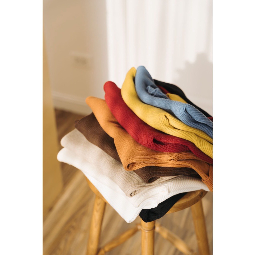 Fit tee - Áo len nhiều màu vintage tay dài