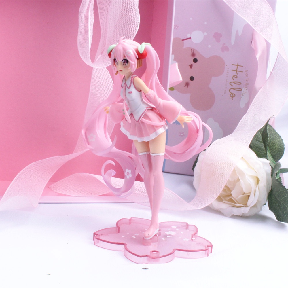 Mô Hình Nhân Vật Hoạt Hình Hatsune Miku Mô Hình Đồ Chơi Nhân Vật Hatsune Miku Bằng PVC Màu Hồng Sakura