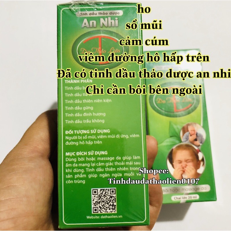 Tinh dầu thảo dược An nhi lọ 20ml chỉ cần bôi bên ngoài