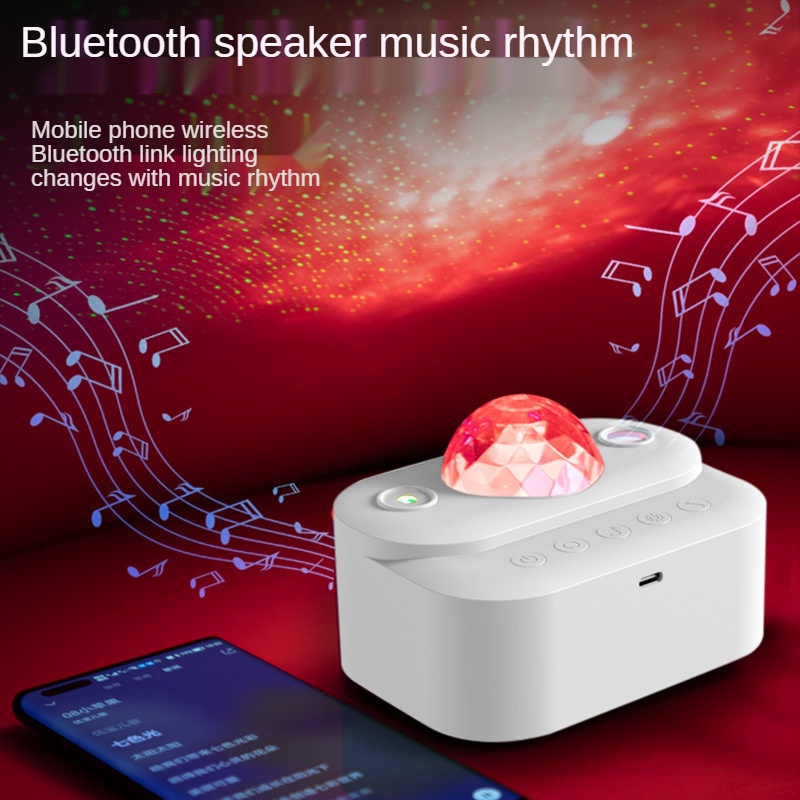 Đèn tạo hiệu ứng bầu trời đầy sao/ mặt trăng kết nối Bluetooth có thể xoay được kèm phụ kiện