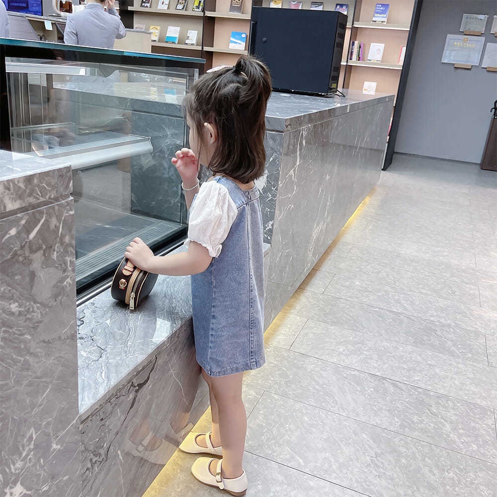 Đầm Denim Thời Trang Mùa Hè Hàn Quốc Mới Dành Cho Bé Gái 2021