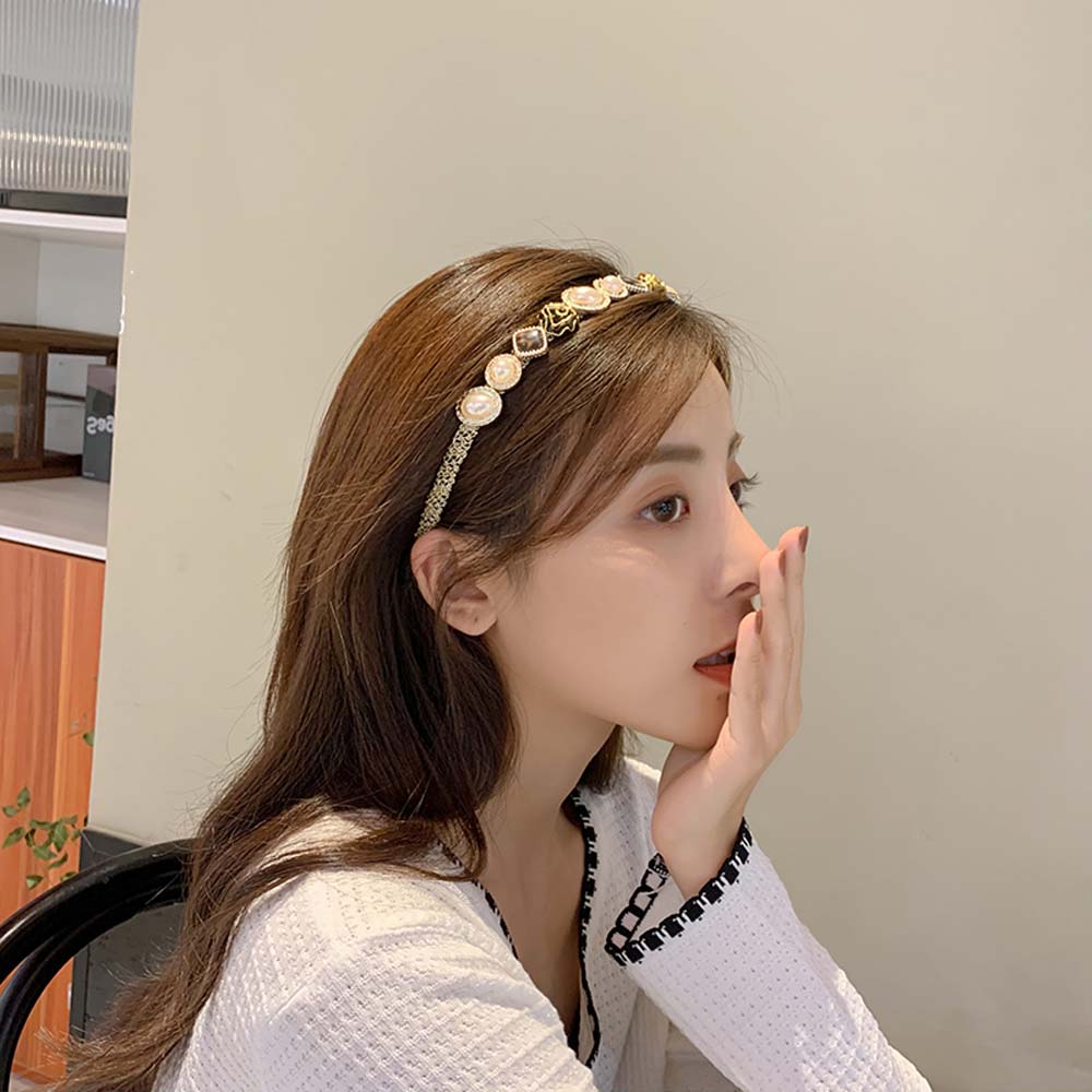 Cài Tóc Hoa Hồng Đính Ngọc Trai Giả Thời Trang Nữ