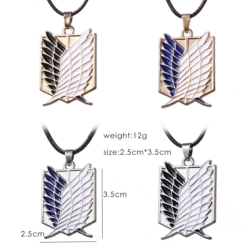 Attack on Titan Investigative Corps Logo Necklace Wings of Freedom Pendant