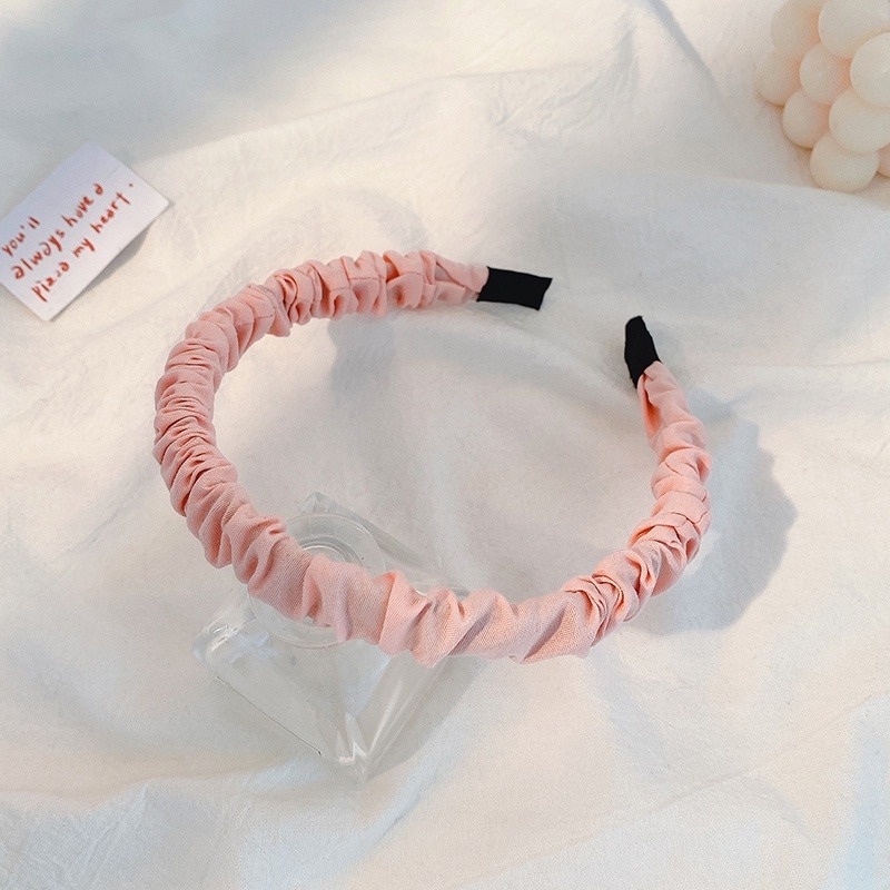 Băng đô vải Satin xếp ly phong cách Hàn Quốc ngọt ngào