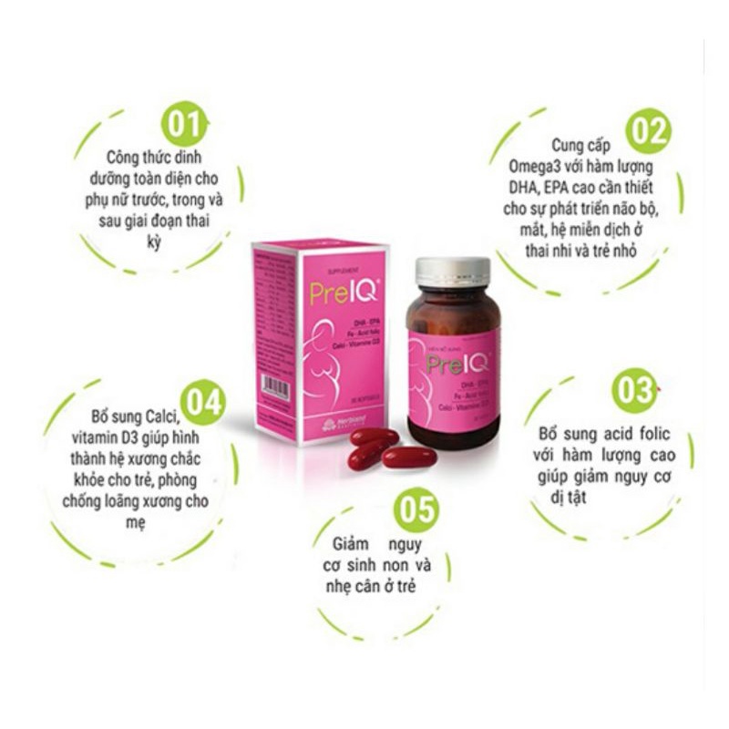 Pre iq  viên bổ cho bà bầu chăm sóc thai