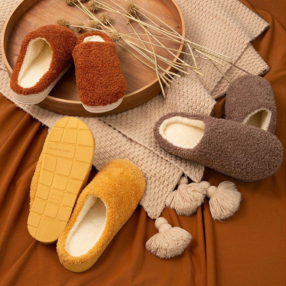 Dép Bông Đi Trong Nhà Đế Dày Giữ Ấm Cho Nam Nữ