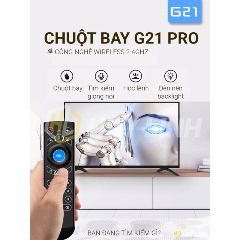 Air Mouse G21S - Chuột bay hỗ trợ tìm kiếm giọng nói cho SmartTV, Android TV Box, Remote Controler