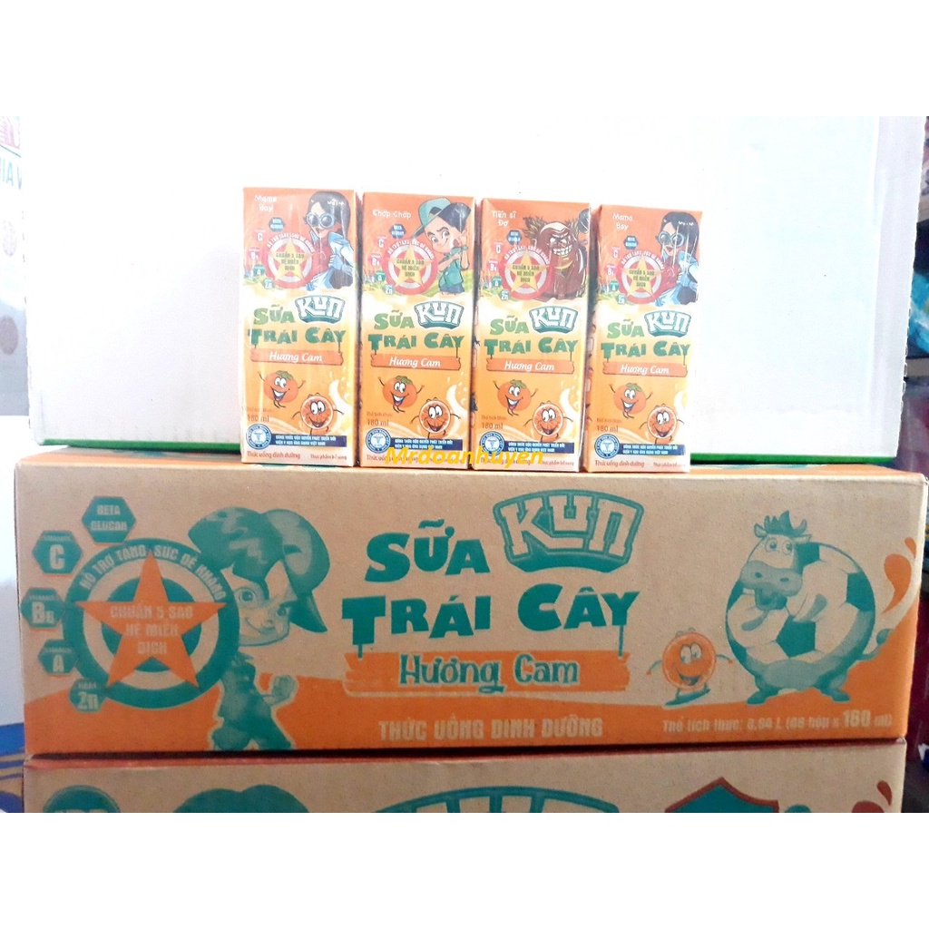 Thùng Sữa Kun 48 Hộp x 180ml Nhiều Vị
