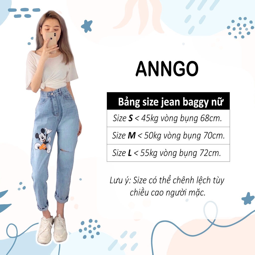 [FREESHIP_50K] Quần jean baggy nữ dài cào rách cá tính AnNgo - AT29