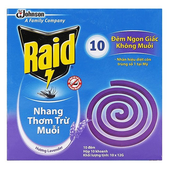 Nhang muỗi Raid hương Lavender combo 2 hộp